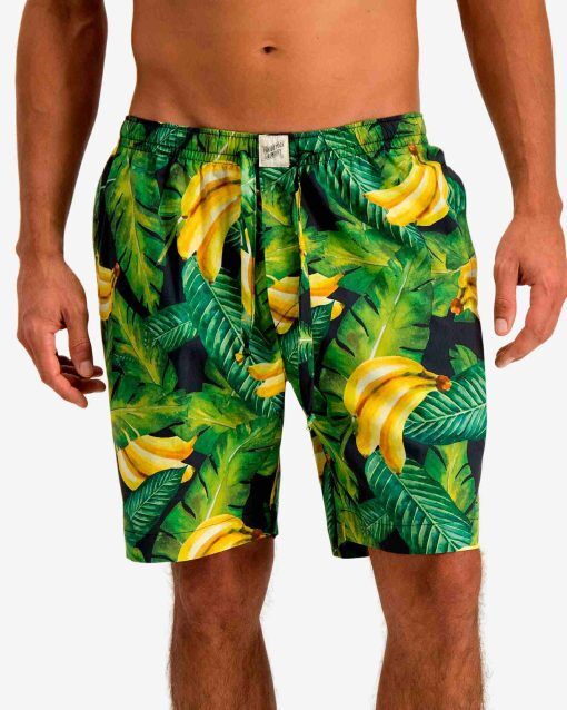 Gröna shorts herr - bananas on leaves