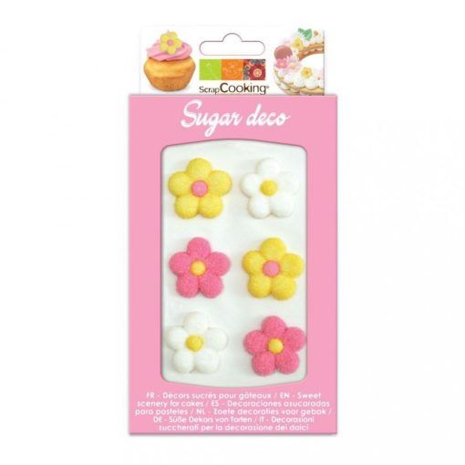 Sockerblommor - ScrapCooking - Rosa/Gul/Vit - 6-pack - Kalasbakning