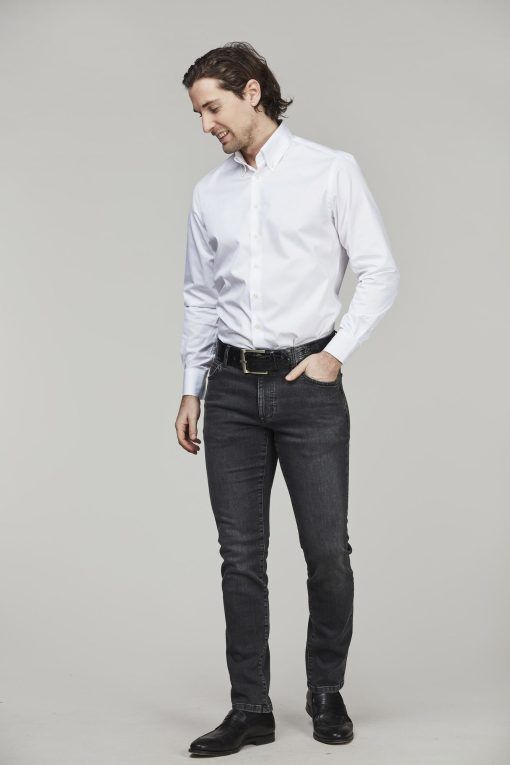 Exklusiva Jeans, 5-pkt Silk Touch Grey Denim, Grå, 33/32, Hansen & Jacob - 33/32