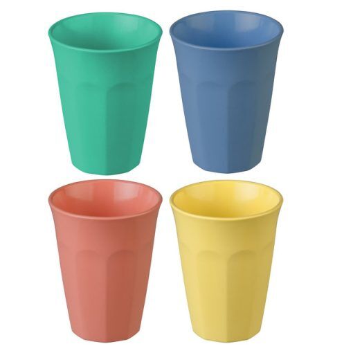 Becher koziol NORA M 4er-Set 300 ml, Farben strong blue/coral/green/yellow