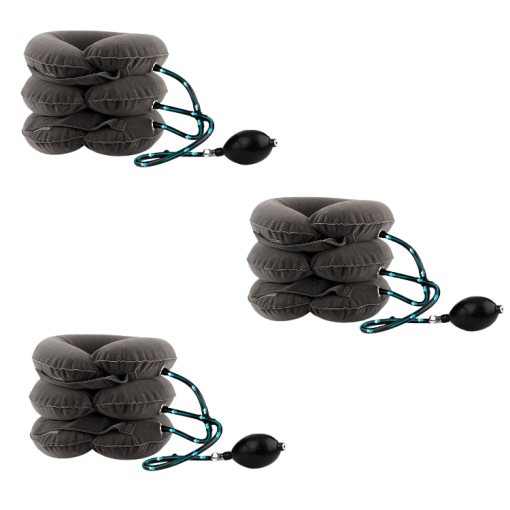 Norelie NeckFix Kohdunkaulan Niskan Vetolaite - Niskakipu Hoito, Välittömään Niskakivun Lievittämiseen - Puhallettava Ja Säädettävä Niskatuki, 3x NeckFix