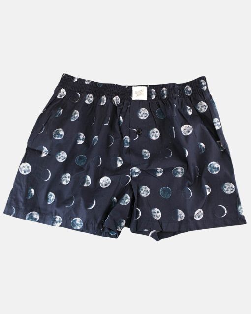 Mörkblå boxershorts herr - moons