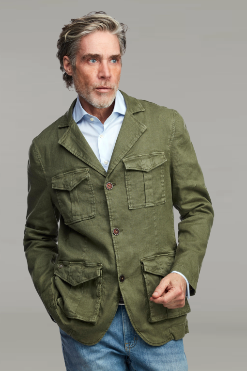 Maranello Linen Mix Jacket, Grön, M, Hansen & Jacob - M