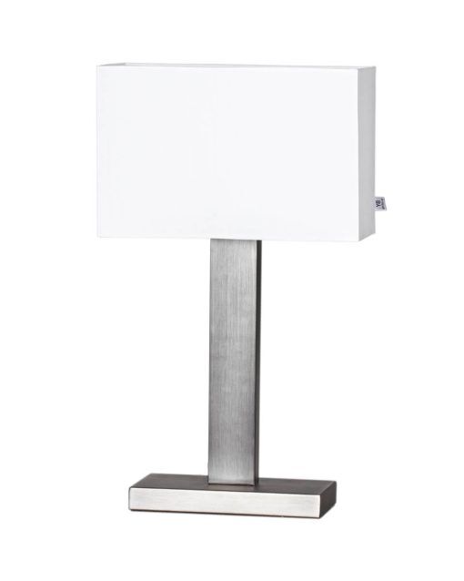 Prime bordslampa H47 cm borstad stål/vit skärm