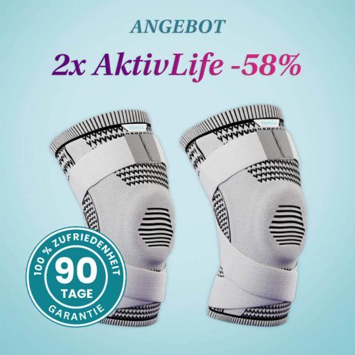 Norelie Aktivlife Kompressions-Kniebandage bei Knieschmerzen und Arthrose Schmerzen - die beste Bandage gegen Knieschmerzen & Verletzungen am Knie, L - 65-80 kg / 2x AktivLife