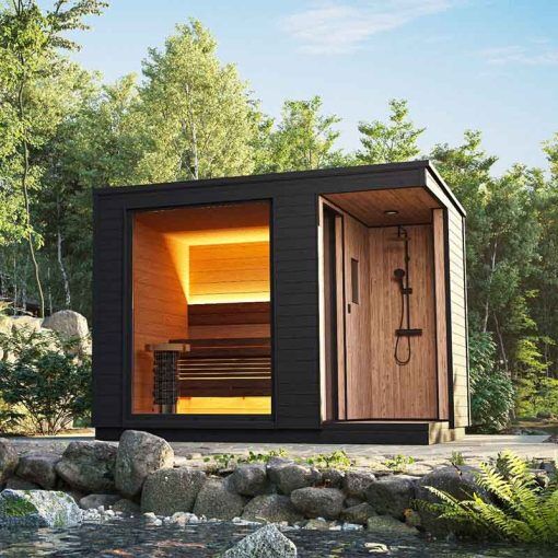 KUUT Electrical Outdoor Sauna L with Shower