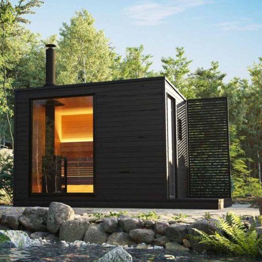 KUUT Wood Fired Outdoor Sauna L, Premium (Thermally Treated + Integrated Sound System)