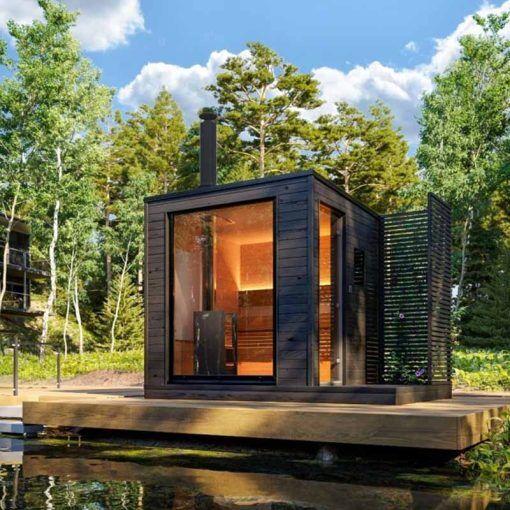 KUUT Wood Fired Outdoor Sauna M, Premium (Thermally Treated + Integrated Sound System)