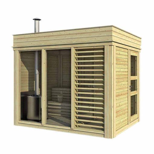 Traditional Sauna Cube 2 x 3m with Changing Room